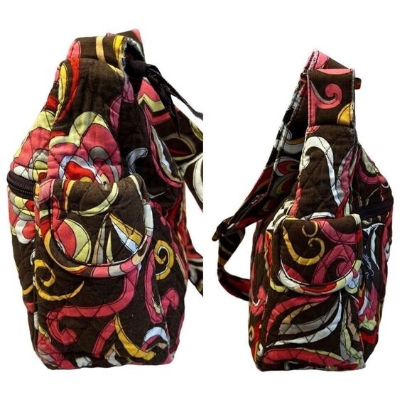 Vera Bradley Puccini Print Large Maggie Crossbody Quilted Handbag Colorful Flora - Picture 9 of 16